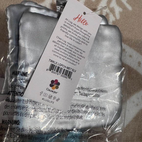 Lug Metallic Silver Zippered Pouch Trio NEW!! - Picture 4 of 6